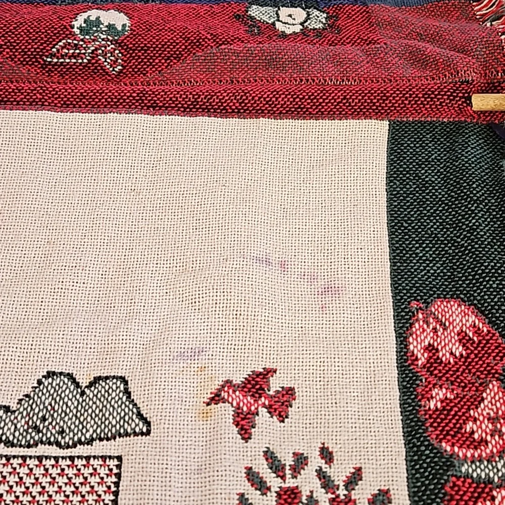 Vintage 90's Apples and Welcome Knit Tapestry Wall Hangings